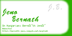 jeno bernath business card